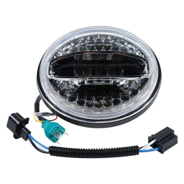 108W High Power 7 Inch Led Halo Lights For Jeep JK 2007-2018 Projector Lens With High Low Beam DRL — изображение 3