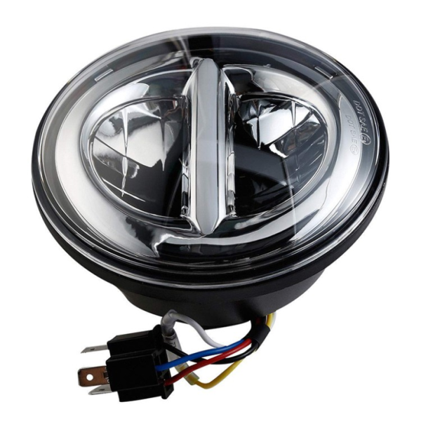 12V 5.75 Inch Round Led Headlight Black Sliver 575 Inch Harley Project Headlight — изображение 4