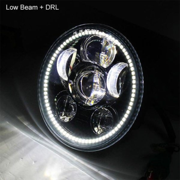 5.75 Inch Led Round Headlight DOT 575 Led Headlamp With White LED Halo Ring For Harley Sportster, Dyna, Indian Scout Others - Image 5