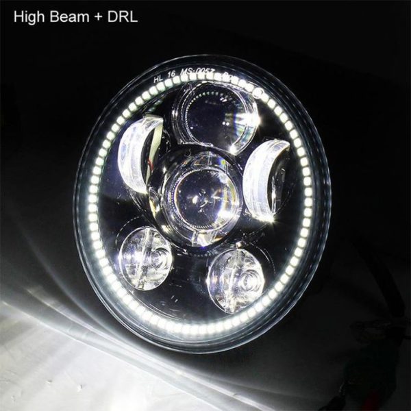 5.75 Inch Led Round Headlight DOT 575 Led Headlamp With White LED Halo Ring For Harley Sportster, Dyna, Indian Scout Others - Image 6