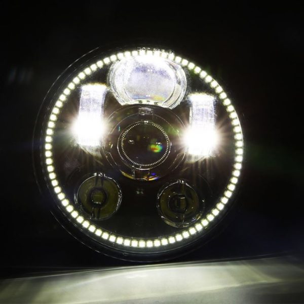 5.75 Inch Led Round Headlight DOT 575 Led Headlamp With White LED Halo Ring For Harley Sportster, Dyna, Indian Scout Others - Image 7