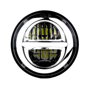 5.75Proiettore a LED CHROME rotondo di pollice con alone bianco per Harley