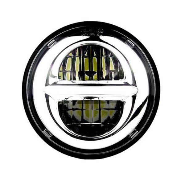 5.75Inch Round Chrome Led Projector With White Halo For Harley