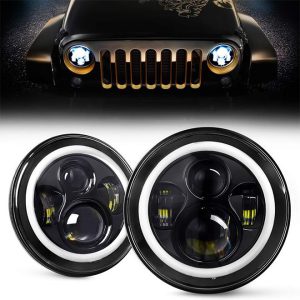 7 Pulgadas LED Halo luces para Jeep Wrangler JK CJ TJ Harley Davidson Hummer H2 Accesorios de autos Royal Enfield