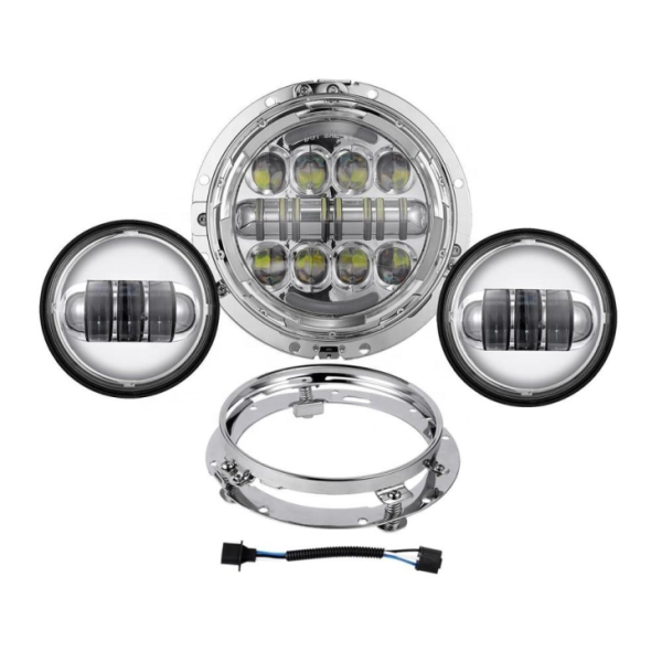 7 Inch Led Headlight 80W For Jeep Wrangler JK With Daytime Running Light Turn Signal - Image 3