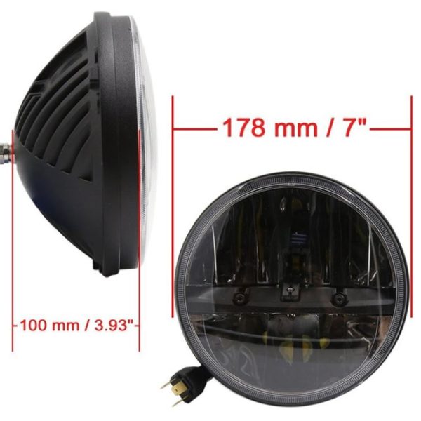 7 Inch Led Headlight Round Led 12v Black For Halry Jeep — изображение 3