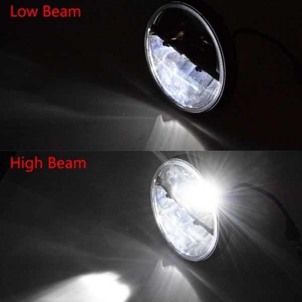 7 Inch Led Headlight Round Led 12v Black For Halry Jeep — изображение 5