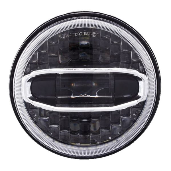 7 Led Driving Headlight Round Headlight With Halo Ring For Harley For Jeep - Image 2