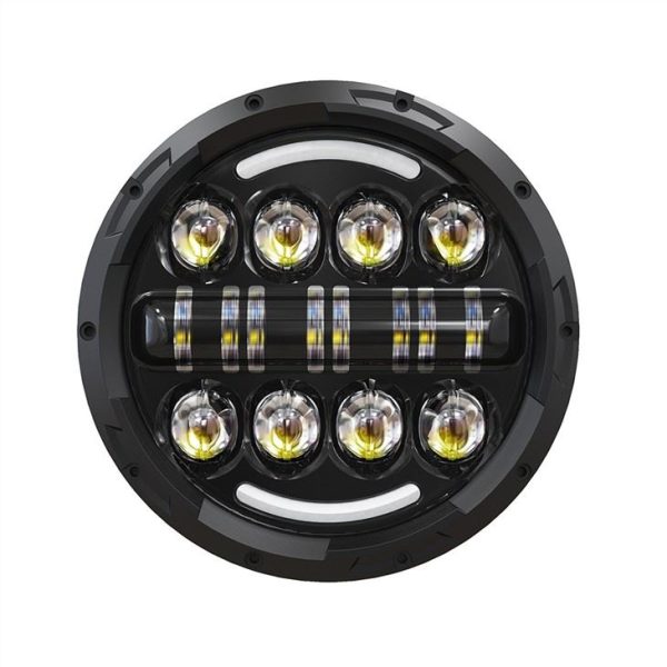 7inch Round LED Headlight Projector For Land Rover Defender Royal Enfield Motorcycle - immagine 2