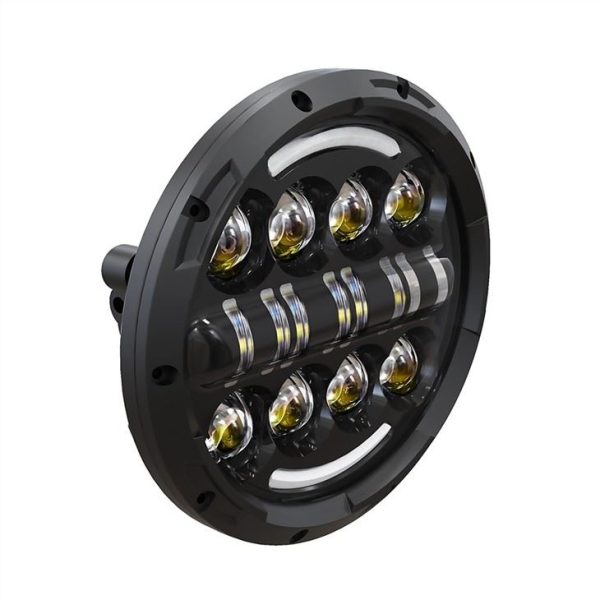 7inch Round LED Headlight Projector For Land Rover Defender Royal Enfield Motorcycle - immagine 4