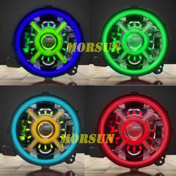 9 Pulgadas de color cambiando las luces de halo de rgb led para jeep wrangler jl 2018 2019 - Imagen 5