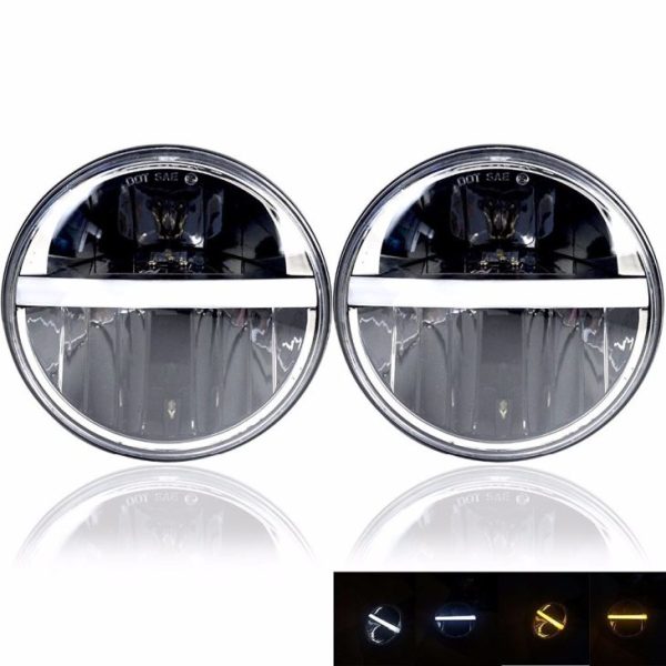 Accessories For Harley/Royal Enfield Motorcycle 7'' Luces LED redondas 7 Farto de auto de viga sellada de pulgadas - Imagen 4