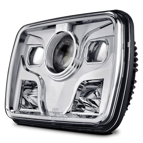 Black Chrome Rectangle 5x7 Inch Inch Led Headligt 12v 24v Headlights - Image 3