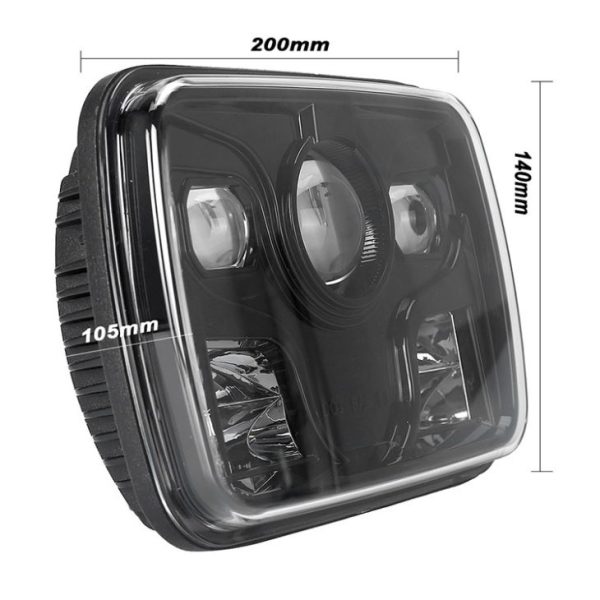 Black Chrome Rectangle 5x7 Inch Inch Led Headligt 12v 24v Headlights - Image 4