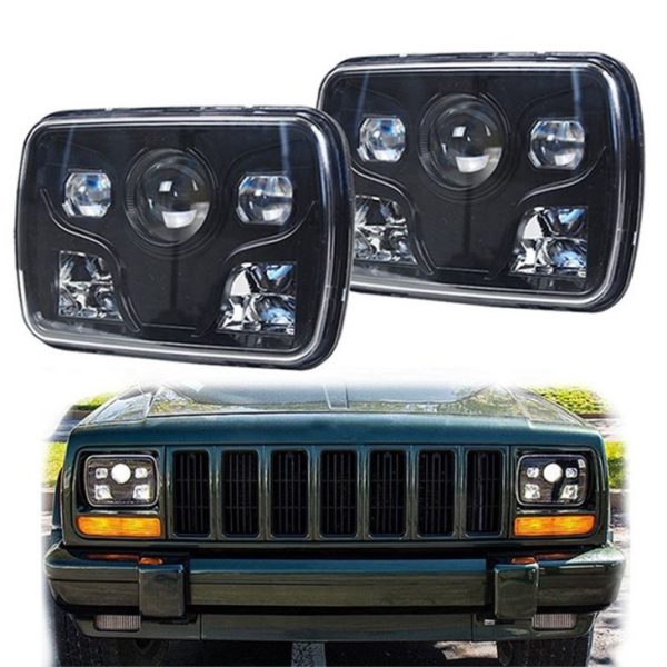 Black Chrome Rectangle 5x7 Inch Inch Led Headligt 12v 24v Headlights - Image 9