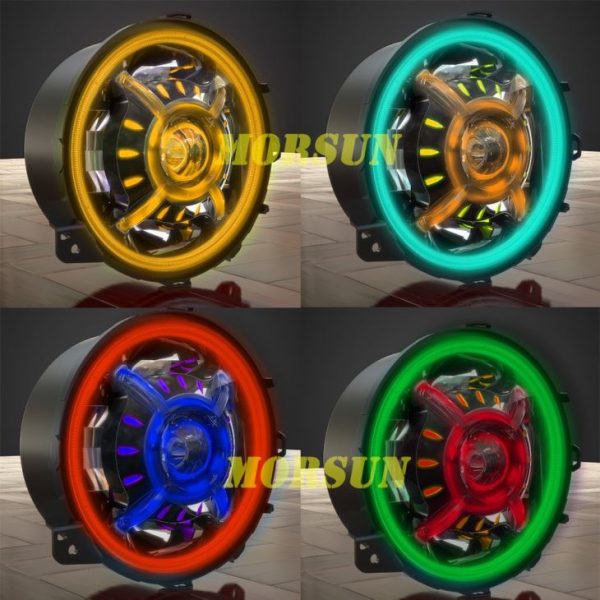 New Arrival Color Changing 9 Inch Led Halo Lights For Jeep Wrangler JL 2018+ RGB JL Led Headlights — изображение 4