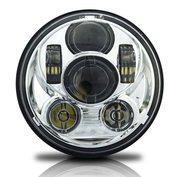 DOT Emark 5.75 Inch Led Hedalight Headlamp Black Chrome Sealed Beam For Harley Davidson - Image 3