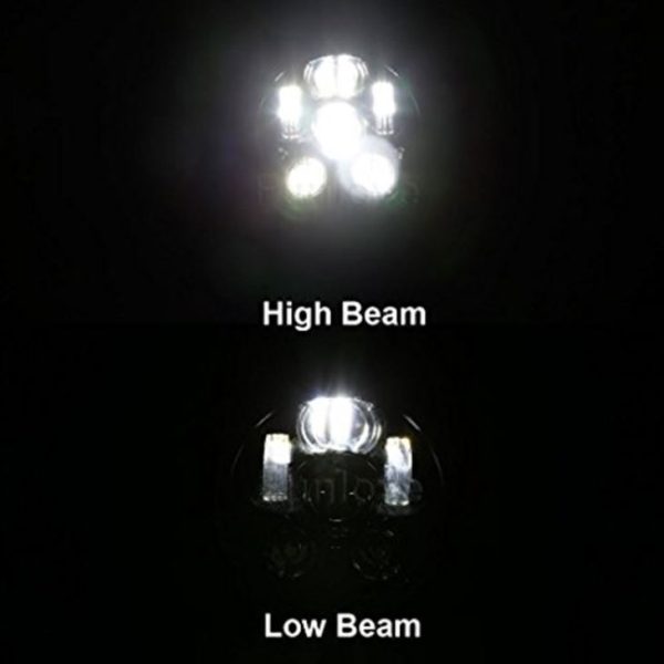 DOT Emark 5.75 Inch Led Hedalight Headlamp Black Chrome Sealed Beam For Harley Davidson - Image 7