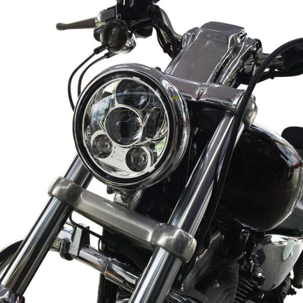 DOT Emark 5.75 Inch Led Hedalight Headlamp Black Chrome Sealed Beam For Harley Davidson - Image 8