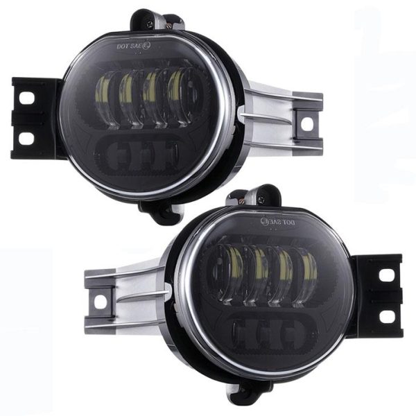 Luz de niebla de punto adecuado para 2003 2004 2005 2006 2007 2008 2009 Dodge ram 1500-3500 Luces de niebla de bisel negro cromado