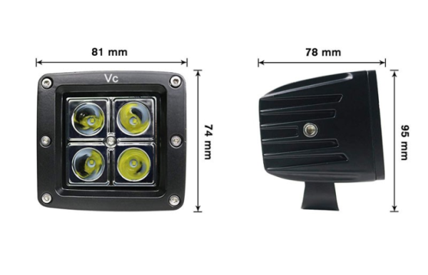 E-Mark 16w LED Work Light Spot/flood Beam Square Work Lamp For Off-Road For Jeep - Image 3