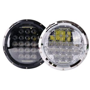 Pour Hummer / pour la lampe frontale LED Royal Enfield avec un DRL à la moto à haute poutre pour la moto 7 Phare rond