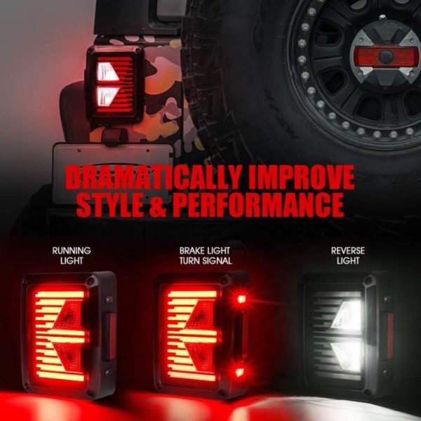 For Jeep Tail Light Arrow Shape Tail Lamp Led Reversing/turn/running/brake Rear Light Car Led Tail Light - Image 2