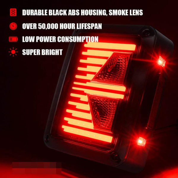 Led Tail Light Smoke Lens Brake Reverse For Jeep Wrangler JK Tail Light Arrow Shape – Bild 5