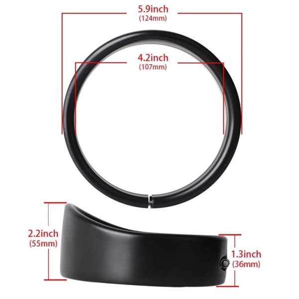 Morsun 4.5inch Fog Light Trim Ring Black Chrome For Harley Road Glide - Image 5