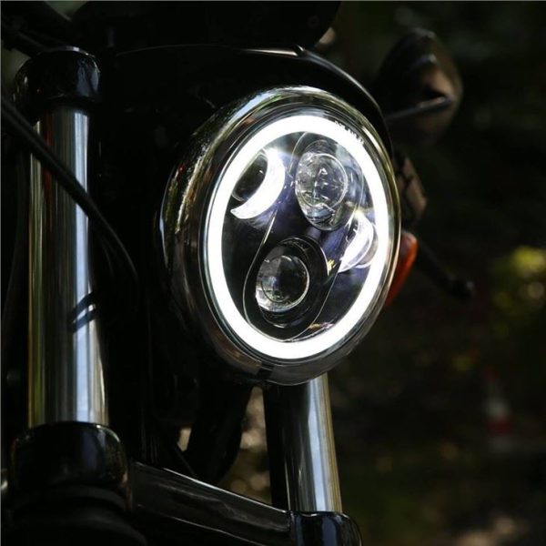 Morsun 40w 5 3/4 Inch LED Headlight Projector For Harley Davidson Motorcycle Headlamps Black Chrome — изображение 5