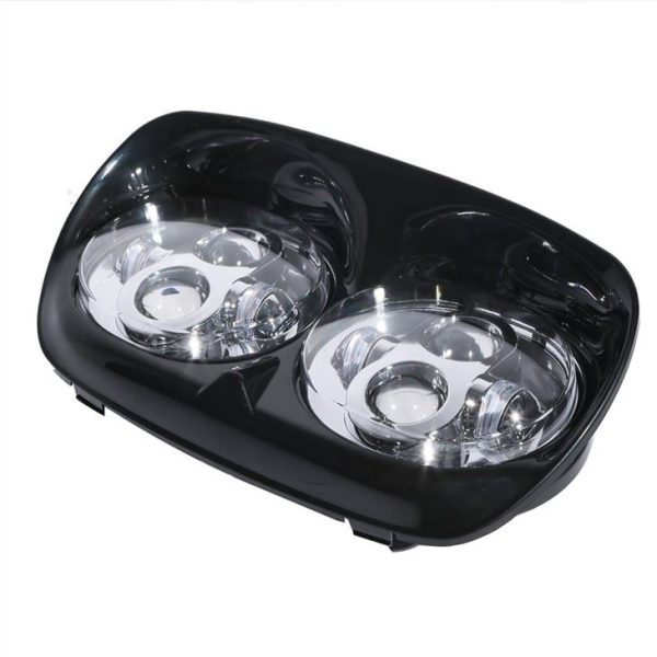 Morsun 5.75inch Chorm Black LED Dual Headlamp For Road Glide Headlight With Low Beam