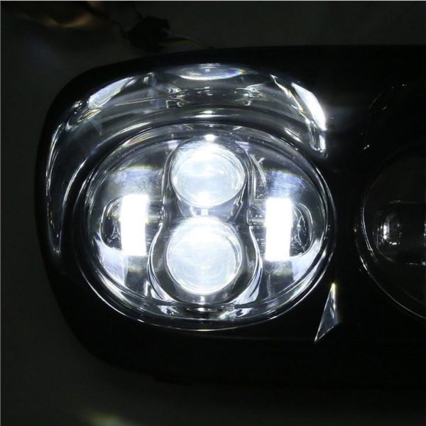 Morsun 5.75inch Chorm Black LED Dual Headlamp For Road Glide Headlight With Low Beam – Image 4