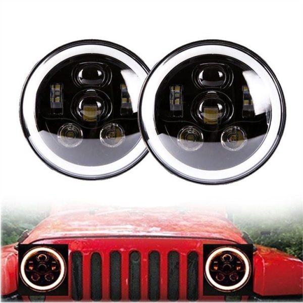 Morsun 7inch Round Headlight For 07-'17 Jeep Wrangler Unlimited JK 4 Proyector de faro de puerta