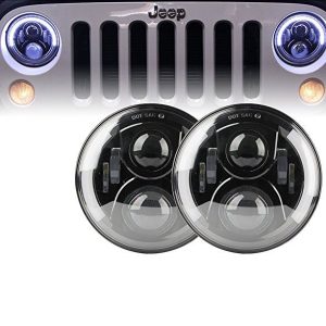 Morsun Proyector de faros LED de viga sellada de 7 pulgadas para Land Rover 90 Faro con iluminación de halo