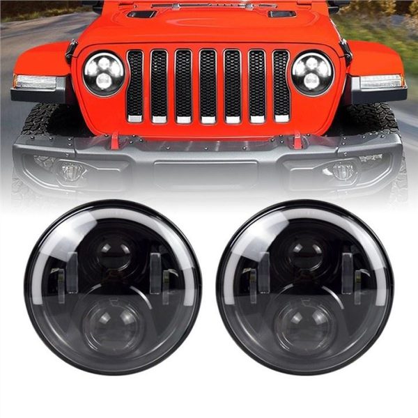 Morsun Auto Parts Angel Eyes LED Headlight Projector For Jeep Wrangler CJ JK