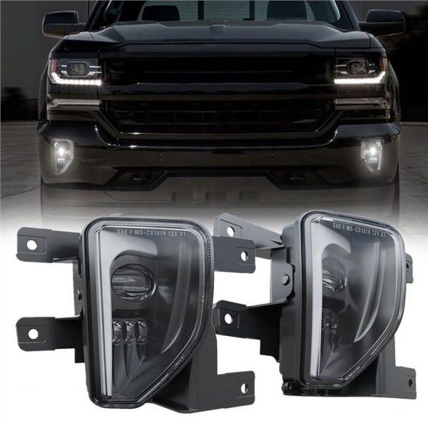 Morsun LED Bumper Mounted Fog Light For 2016 2017 2018 Chevy Silverado 1500 Kit Replacement