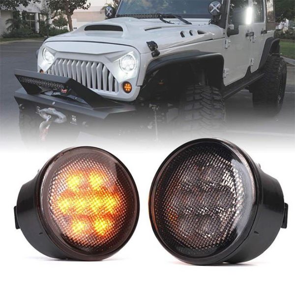 Morsun Car Lighting System LED Front Grill Turn Signal For 2007-2016 Wrangler Jk Tj