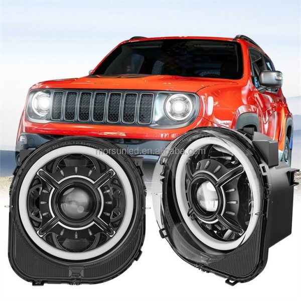 Conjunto de faros delanteros LED de Morsun para 2015-2021 Jeep Renegade con luz diurna