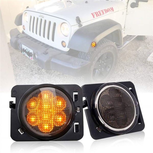 Morsun Fender Light para Jeep Wrangler 1997-2006 TJ 2007-2014 Luz de señal de giro de la parrilla frontal del LED JK