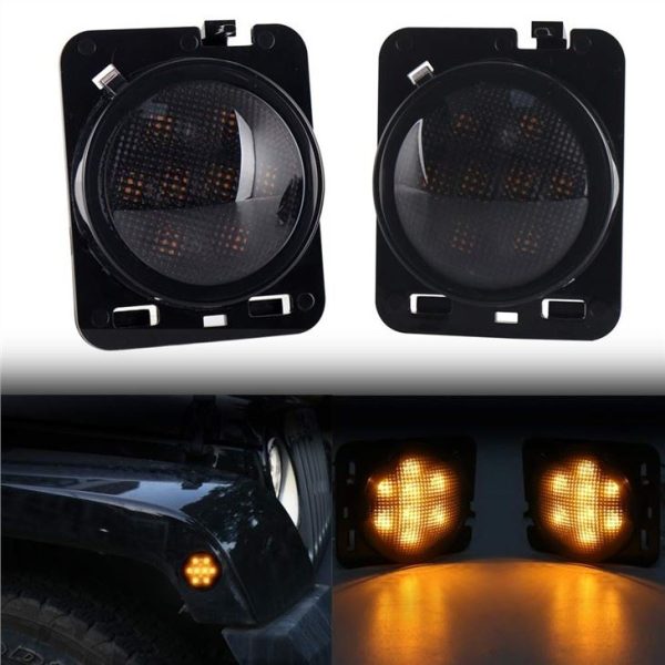 Morsun Fender Light para Jeep Wrangler 1997-2006 TJ 2007-2014 Luz de señal de giro de la parrilla frontal del LED JK - Imagen 5