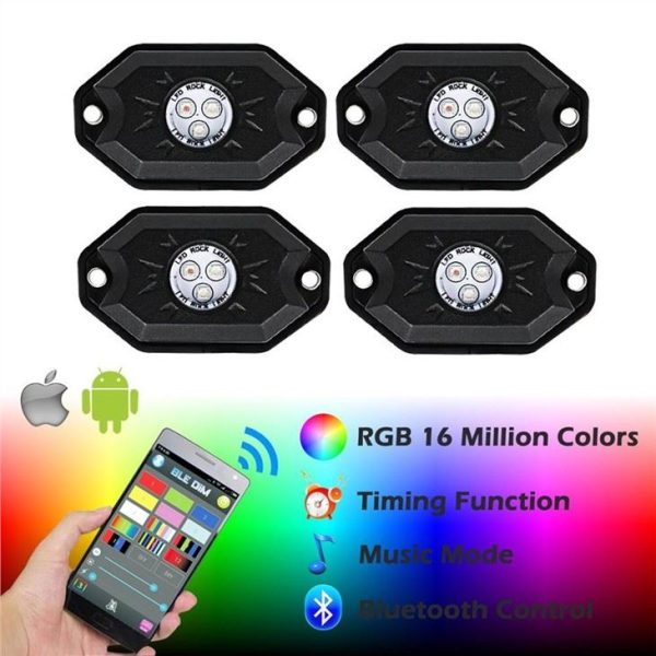 Morsun Led Pods Light RGB Timing Music Play Phone App Control 4 Pod For Car