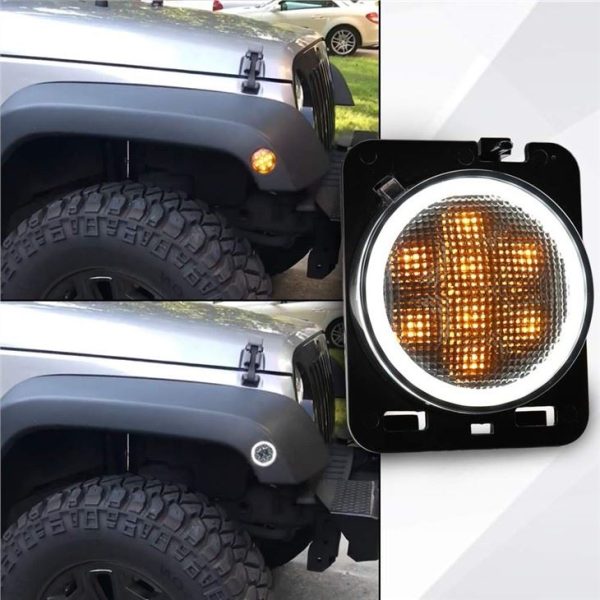 Morsun LED Turn Signal Light For Wrangler Jk For Jeep Wrangler Flare Fender With Halo - Image 4