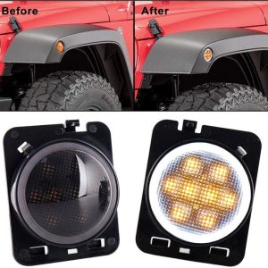 Morsun LED Turn Signal Light For Wrangler Jk For Jeep Wrangler Flare Fender With Halo