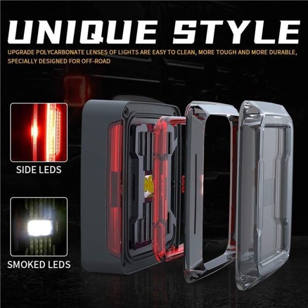 Morsun Smoked Clear Led Tail Lights For Jeep Wrangler JK 2007-2017 US EU Version - Imagen 3