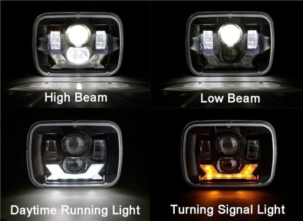 New Style 5x7 Inch Led Headlight For Jeep Cherokee XJ Headlamp With Speical DRL And Turn Signal - immagine 5