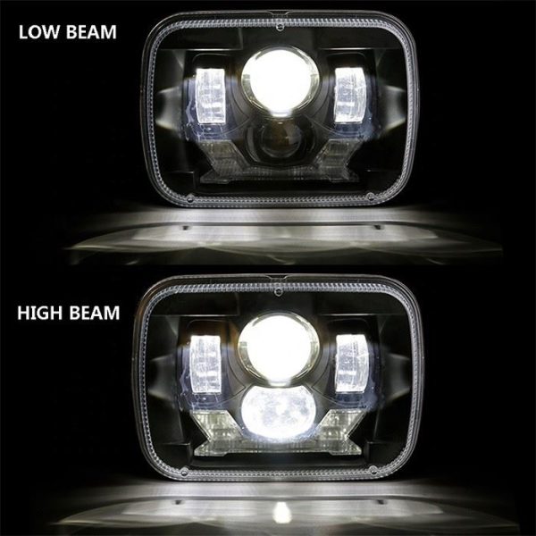 Rectangula 5x7 Led Headlights Jeep Cherokee XJ Jeep Wrangler YJ Truck GMC Headlights - immagine 2