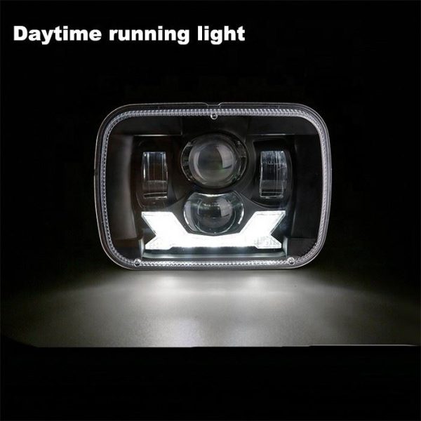 Rectangula 5x7 Led Headlights Jeep Cherokee XJ Jeep Wrangler YJ Truck GMC Headlights - immagine 5