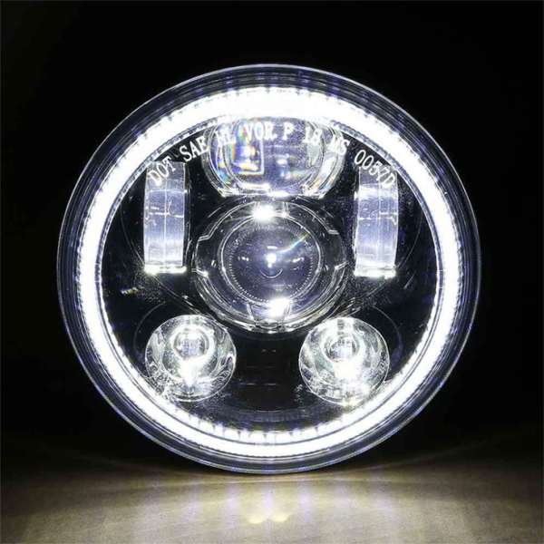 New Daytime Running Light Angel Eyes Halo 5.75 Inch Led Headlight For Harley – Image 6