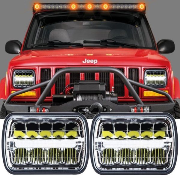 Rectangular 5x7'' H4 Led Headlight For Jeep Truck — изображение 5